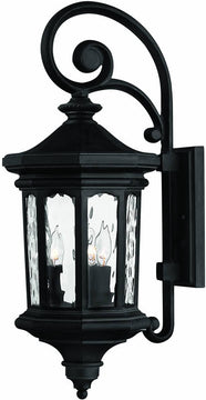 26"H Raley 3-Light Outdoor Wall Lantern Museum Black