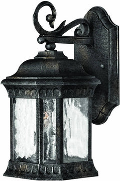 13"H Regal 2-Light Outdoor Wall Lantern Black Granite