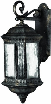 24"H Regal 3-Light Large Outdoor Wall Lantern Black Granite