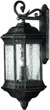 32"H Regal 4-Light Extra-Large Outdoor Wall Lantern Black Granite