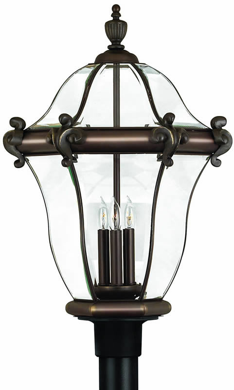 Hinkley San Clemente 3-Light Extra-Large Outdoor Post Lantern Copper Bronze 2447CB