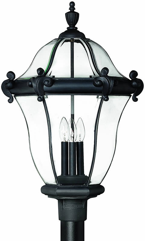 Hinkley San Clemente 3-Light Extra-Large Outdoor Post Lantern Museum Black 2447MB