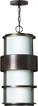 10"W Saturn 1-Light LED Outdoor Pendant Light Metro Bronze