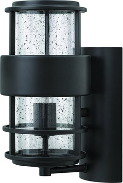 12"H Saturn 1-Light Outdoor Wall Light Satin Black