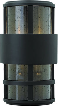 13"H Saturn 2-Light Outdoor Wall Light Satin Black