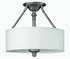 Hinkley Sussex 3-Light Semi-Flush Mount Fixture Brushed Nickel 4791BN