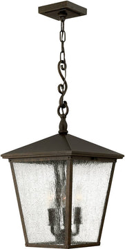 11"W Trellis 3-Light Outdoor Hanging Lantern Regency Bronze
