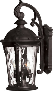 21"H Windsor 3-Light Wall Outdoor Black
