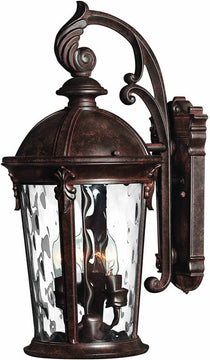21"H Windsor 3-Light Outdoor Wall Lantern River Rock
