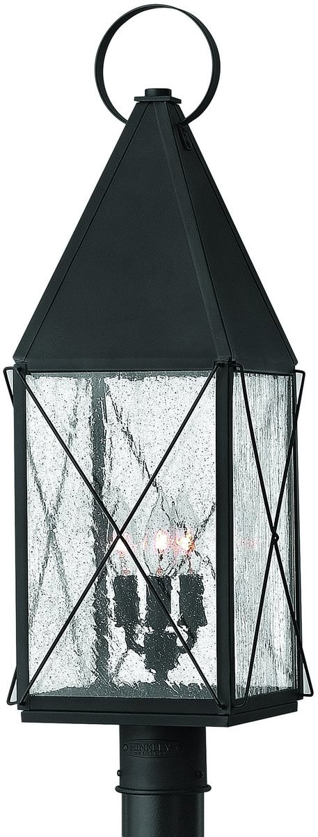 Hinkley York 3-Light Outdoor Post Lantern Black 1841BK