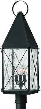 28"H York 3-Light Outdoor Post Lantern Black