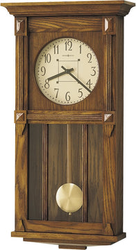 33"H Ashbee II Quartz Wall Clock Heritage Oak