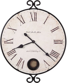 33"H Magdalen Wall Clock Wrought Iron