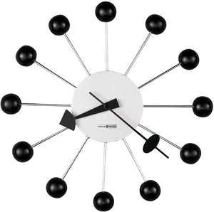 14"H Ball Wall Clock Brushed Nickel