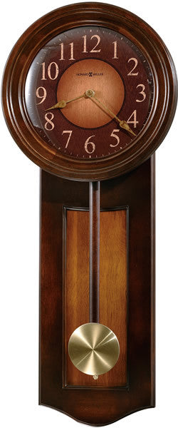 Howard Miller Dual-Tone Avery Wall Clock Distressed Rustic Cherry 625385