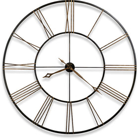 49"H Postema Wall Clock Wrought Iron