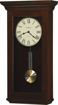 25"H Continental Tall Wall Clock in Cherry Bordeaux