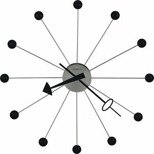 42"H Ball Clock II Wall Clock in Satin Black