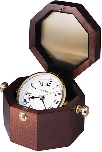 4"H Oceana Maritime Clock Polished Brass