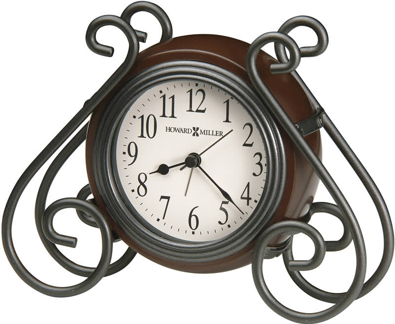 5"H Diane Tabletop Clock Medium Brown