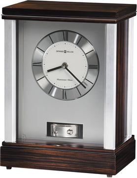 12"H Gardner Clock Ebony and Silver Tone