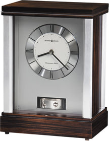 12"H Gardner Clock Ebony and Silver Tone