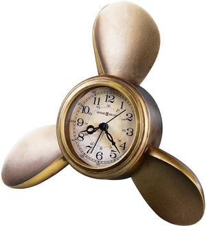 8"H Propeller Alarm Clock Antique Copper