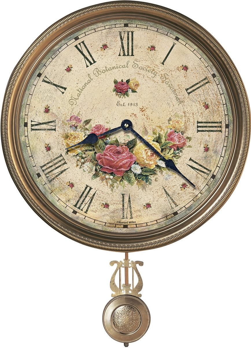 Howard Miller Savannah Botanical VII Framed Wall Clock Antique Brass 620440