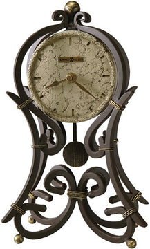 12"H Vercelli Mantel Clock Aged Iron
