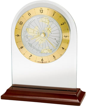 7"H World Time Arch Table-top Clock Rosewood