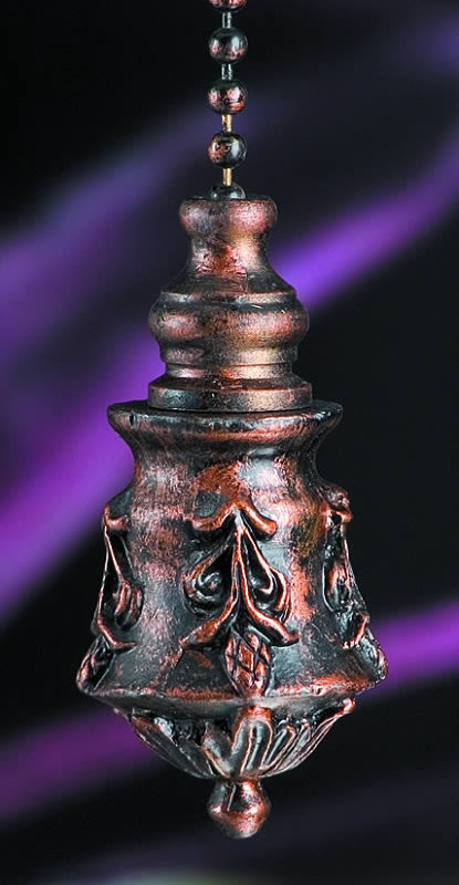 LampsUSA Finials Acanthus Urn PowerCoated Indoor/Outdoor Fan Pull Oiled Bronze FPG17