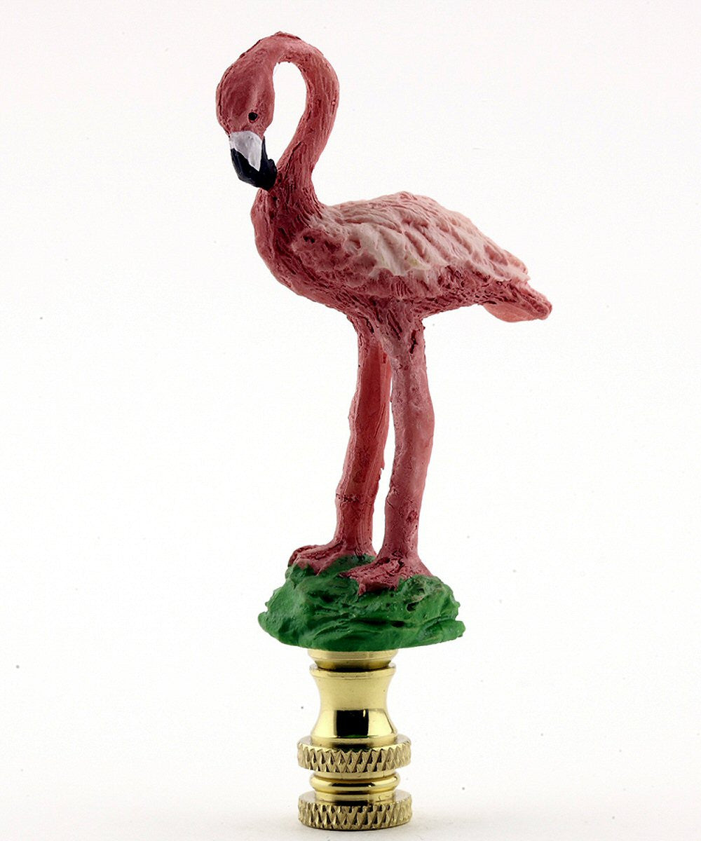 LampsUSA Finials Painted Resin Pink Flamingo Finial R25