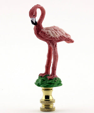 Painted Resin Pink Flamingo Lamp Finial 3.25"h