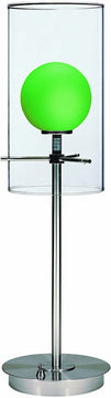 19"H Burst Halogen Double-Glass Table Lamp Polished Steel