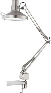 36"H Combination 1/1-Light Clamp-on Lamp Polished Steel