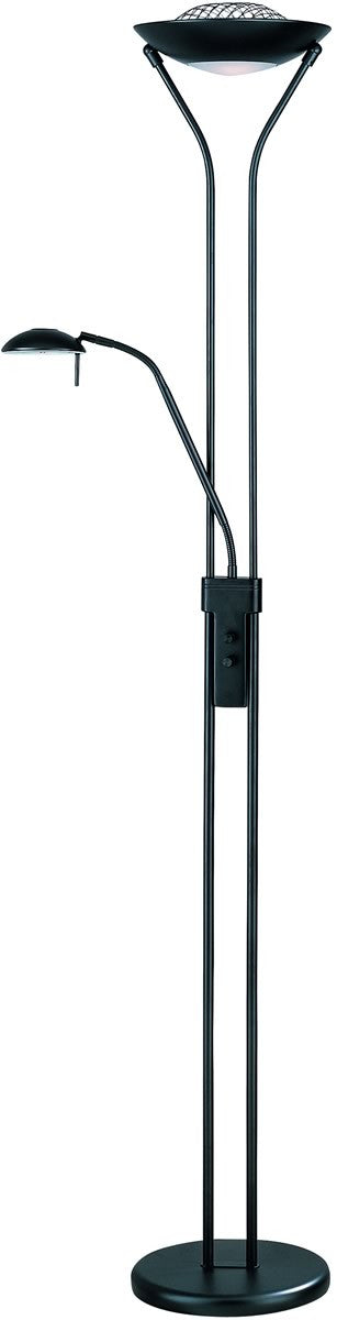 Lite Source Duality II 1/1-Light Torchiere Reading Lamp Black LS80984BLK