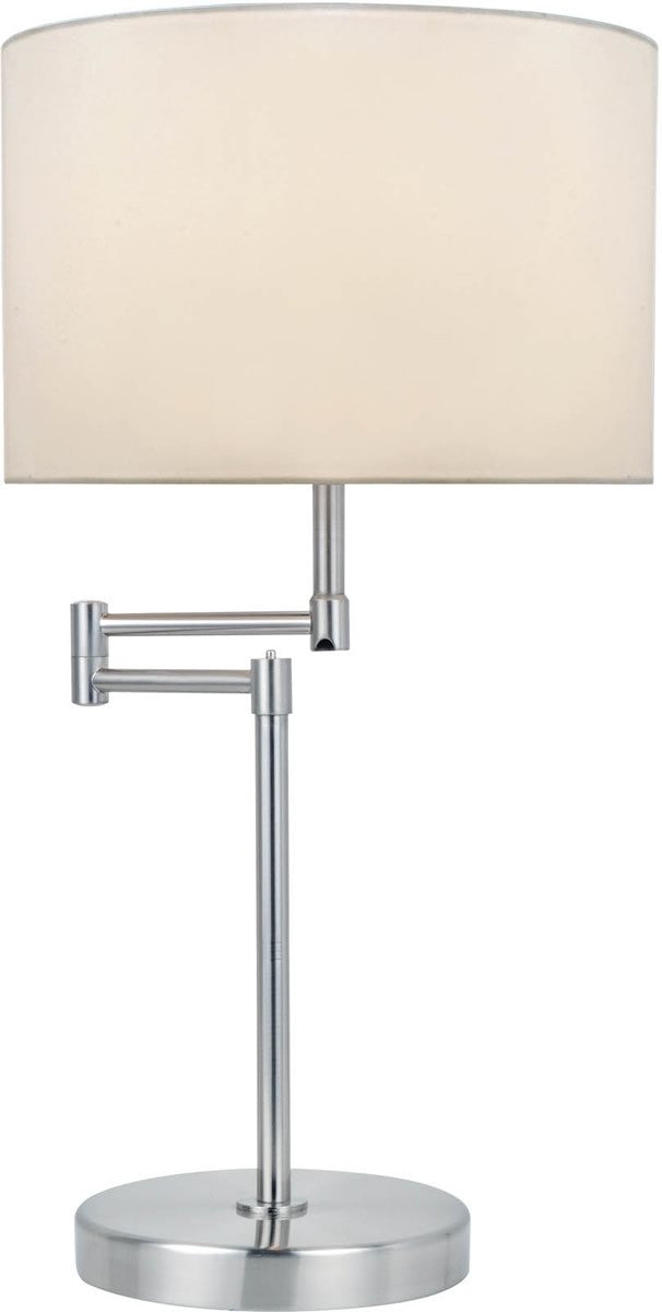 Lite Source Durango 1-Light Table Lamp Polished Silver LS22215PSWHT