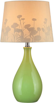 23"H Edaline Fluorescent Table Lamp Green