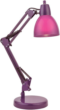 21"H Karsten 1-Light Fluorescent Desk Lamp Purple