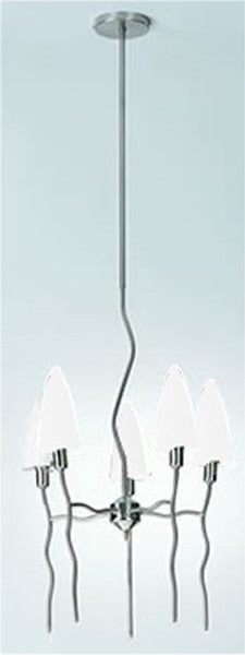 Lite Source Kaub 5-Light Ceiling Fixture Polished Steel LS14525FROST