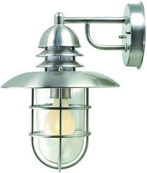 13"H Lamppost II Outdoor Wall Lamp Stainless Steel