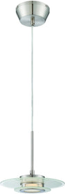 9"W Lexa 1-Light LED Pendant Silver