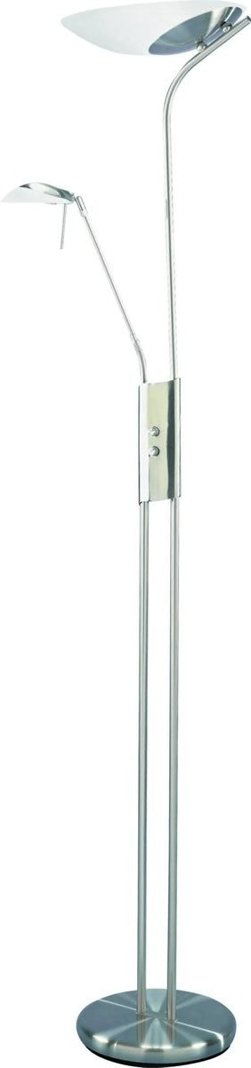 Lite Source Lucien 2/1-Light Fluorescent Torchiere Reading Lamp Polished Steel LSF9709PSFRO