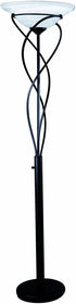 71"H Majesty  Torchiere Floor Lamp with Large Swirl Black