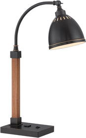 26"H Maurizio 1-Light Desk Lamp Dark with Power Outlet