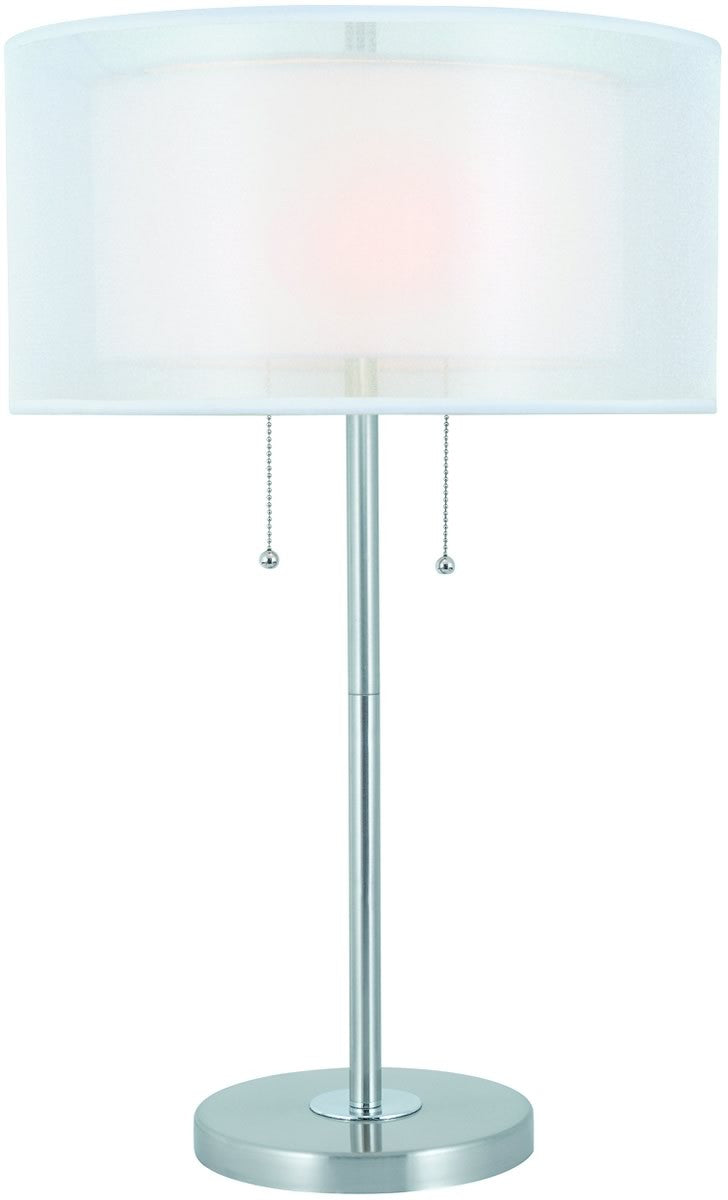 Lite Source Nodin 2-Light Table Lamp Polished Silver LS22626