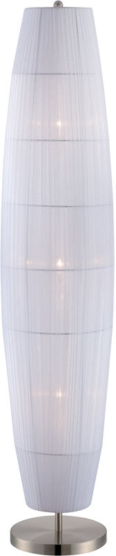 Lite Source Parvati 3-Light Floor Lamp Polished Steel LS81270PSWHT