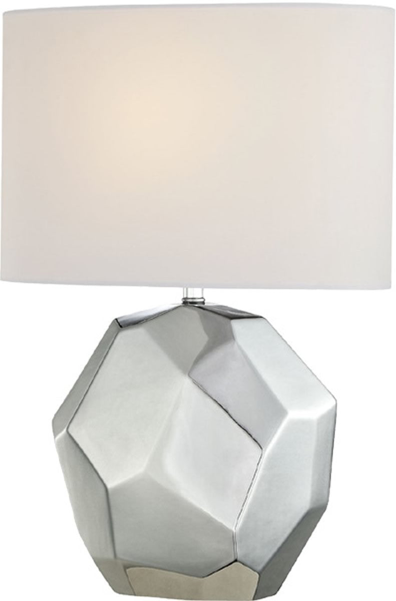 Lite Source Piera 1-Light Fluorescent Table Lamp Chrome Ceramic LS21983C