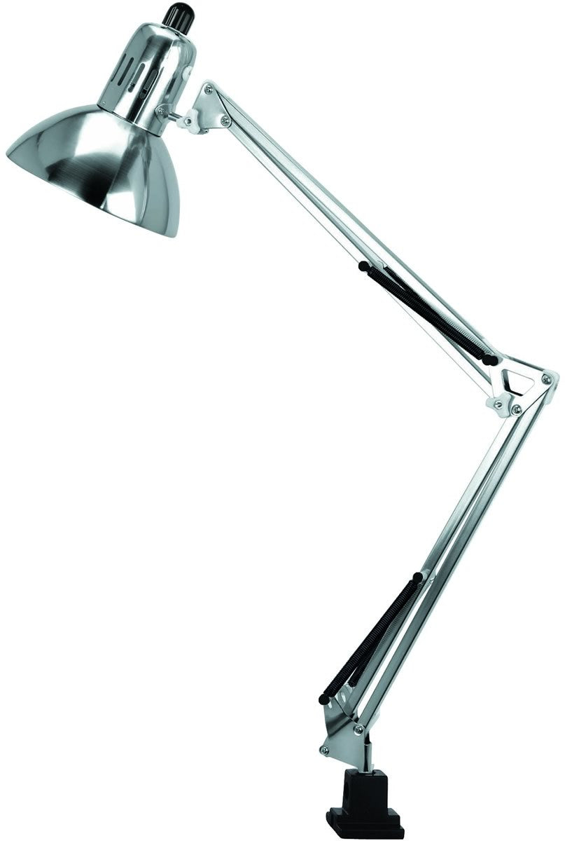 Lite Source Swing Arm 1-Light Fluorescent Clamp-on Lamp Polished Steel LSF105PS