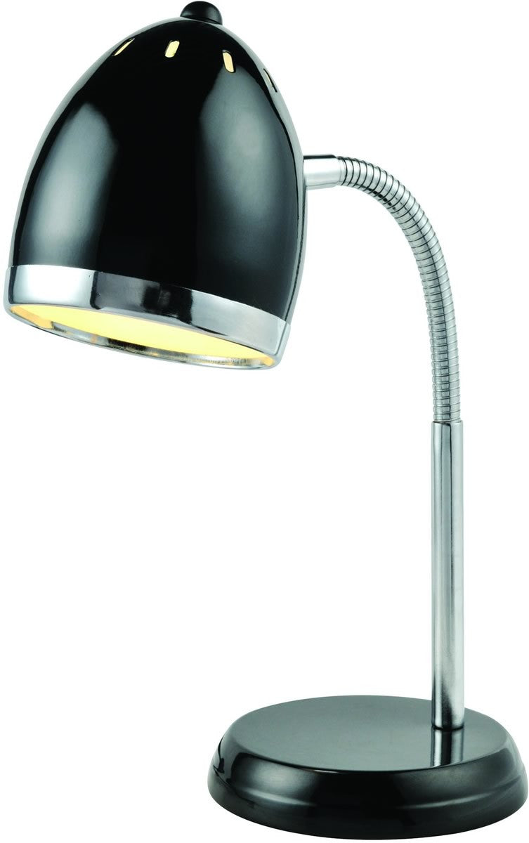 Lite Source Zachary 1-Light Fluorescent Desk Lamp Black/Chrome LS22311BLK